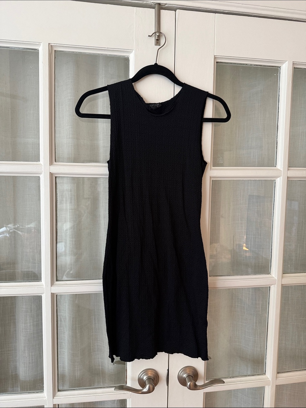 Topshop Black Sleeveless Ribbed Bodycon Dress